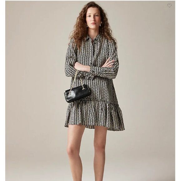 J. Crew shirtdress in chain print Size XS - Picture 1 of 10